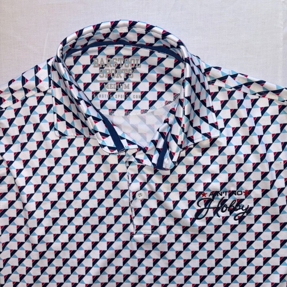 NWOT Barstool Sports Men's Red White Blue Ain't No Hobby Golf Polo Size M